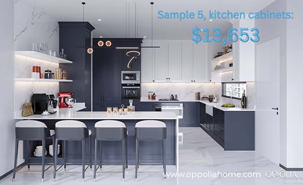 Sample 1, kitchen cabinets: $13,653 - 5