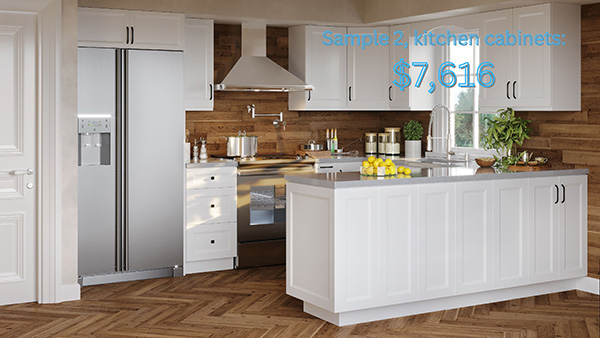Sample 5, kitchen cabinets: $13,653 - 2